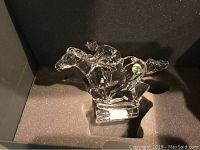 Clear lead crystal horse and jockey figurine in original foam insert.