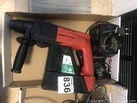 Hilti TE 10A drill and battery pack in box from a top angle