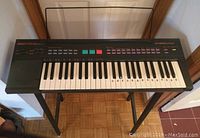 Front view of Yamaha PSR-8 keyboard, showing keyboard and control panel.