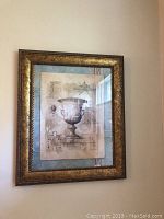 Full frontal view of the framed urn print showing the artwork and frame design.