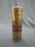 Front view of the silver vinaigrette with visible hallmarks and engraved details