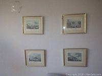 Four framed W.H. Bartlett prints arranged on a wall, showing framed and matted detailed scenic and architectural views.