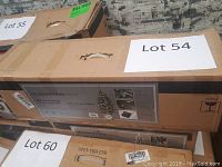 Boxed Gluckstein Home Bretton Porch Tree, 4 feet tall, showing front packaging with product images and details such as size, LED count, and materials.