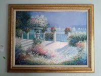 Full front view of the framed artwork hanging on wall