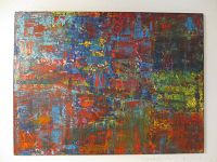 Front view of entire abstract canvas showing overall composition and condition