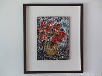 Full front view of framed painting showing entire artwork and frame