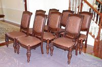 View of all eight chairs grouped together