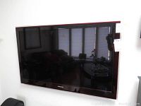 Front view of the 46-inch screen mounted on wall showing overall condition