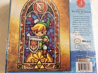 Front of the jigsaw puzzle box showing stained glass style Link artwork and Wind Waker series branding