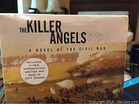 Front of the audiobook box showing 'The Killer Angels' title with Civil War illustration and mention of introduction by Jeff Shaara.