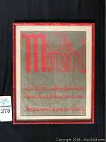 Frontal view of the framed silk screen broadside print titled 'The Moment' by Kenneth Patchen showing artwork and frame condition.