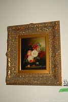 Framed painting front view on wall