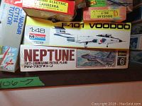 Assorted model boxes including Monogram Voodoo, Neptune and Canberra