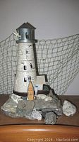 Front view of the lighthouse lamp showing structure and details