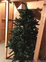 Full view of the assembled 7 foot artificial Christmas tree.
