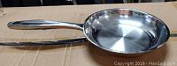 Stainless steel frying pan with handle
