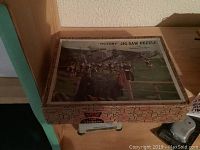 Vintage 'Victory' jigsaw puzzle box showing military scene artwork