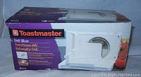 Photo of the boxed Toastmaster deli slicer, showing the product image and packaging