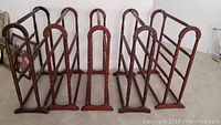 All five racks arranged side by side, front view