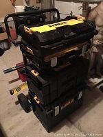 Cart assembled with two DeWalt ToughSystem boxes stacked
