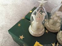 Snow Babies 'Grant Me Serenity' figurine in dome cover with original box beneath