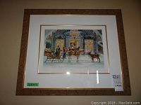 Front view of framed and matted “Christmas Eve” print