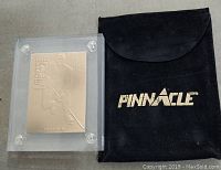 Two bronze insert hockey cards in clear acrylic holders showing embossed images of Pavel Bure.