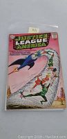 Front cover of vintage Justice League of America comic book issue #17 with colorful superheroes illustration and 12 cent price.