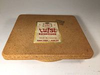 Top view of the rectangular cork textured exercise platform with original VOGT label showing product name and marketing slogans