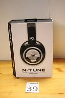 Front of the Monster N-Tune headphones box showing product name and distinctive black-silver circular design on headphone ear cups.