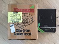 Boxed Ducane Side-Order Cooker Insert with labels and branding visible