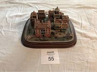 Miniature Venice building set viewed from the front showing detailed buildings on wooden base.