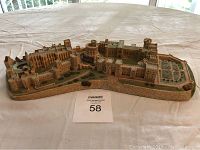Front angle view of the detailed Windsor Castle scale model showing castle structures and grounds.