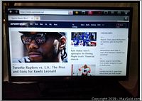 Front view showing web browser loaded to demonstrate screen functionality