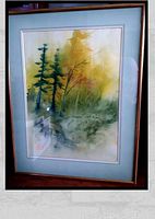 Framed watercolor painting showing full artwork and frame.