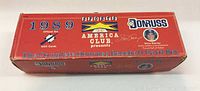 Box packaging for 1989 Donruss Major League Baseball trading cards showing original unopened sealed box with advertising and product details.