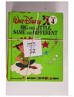 Front cover of Volume 4 titled 'Big and Little, Same and Different' featuring Peter Pan and Tinkerbell illustration.