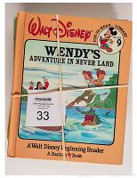 Front cover of 'Wendy's Adventure in Never Land,' a volume in the Walt Disney Bantam Easy-to-Read Library series showing colorful illustrated cover with Disney characters.