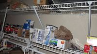 Shelf with multiple boxed light bulbs from GE, Philips, and Sylvania, assorted types and packaging.