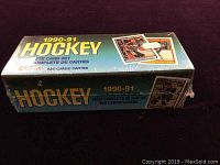 Box of 1990-91 NHL Hockey complete card set sealed in shrink wrap