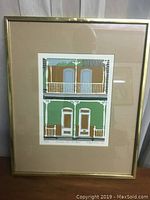 Full view of framed print showing entire artwork and gold-tone frame.