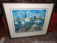 Framed print full view showing mat, frame, artwork