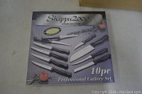 Box front showing the Shappu 2000 10-piece professional cutlery set image and branding.
