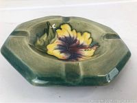 Top angled view showing overall shape and flower detail