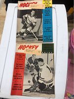 Two vintage Hockey magazines from December 1962 and 1964 showing covers with hockey player photos and article highlights