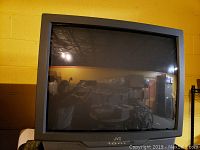 Front view of the JVC 32-inch CRT television showing the full screen and frame size.