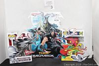 Image showing Marvel Thor Ragnarok collectible figure box with colorful artwork and bold branding.
