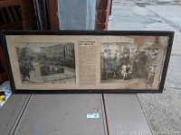 Framed three-part collage with two photos and an article about Max Address Square dedication, showing the entire lot as presented.