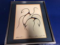 Full frontal view of framed print with matting and signature visible.