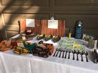 Photo showing layout of all new kitchen and entertaining items on table.